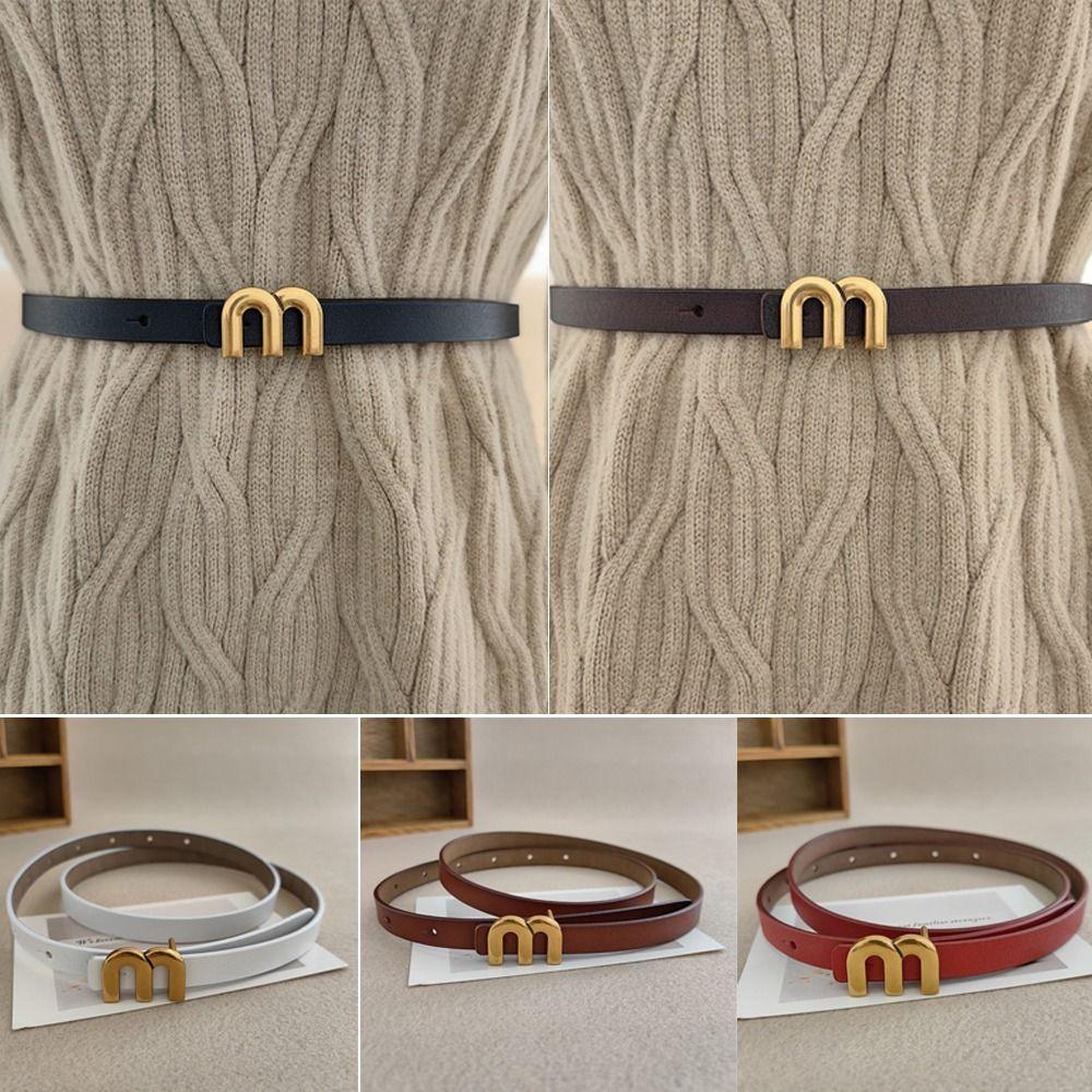PU Leather Belt Adjustable Waist Strap Casual Waistband  Decor Accessories