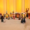 Christmas Glow Little House Set Resin Christmas Scene with Christmas Gift Ornaments