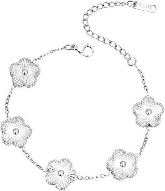 Браслет-четырехлистник из титановой стали в корейском стиле, не тускнеющий, для пар 17+5cm