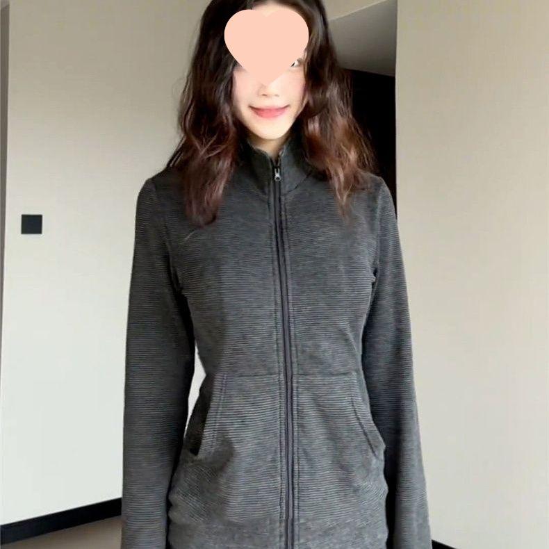 

Chic Women s Striped Long Sleeve Jacket with High Waist Wide Leg Pants Two-Piece Set 2XL