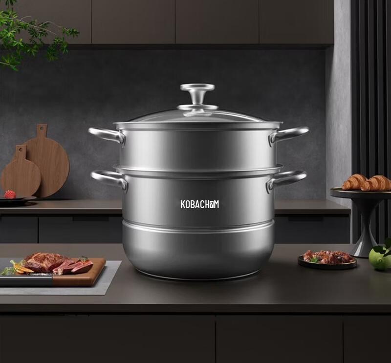 KBH European Style 304 Stainless Steel Double-Layer Steamer Pot