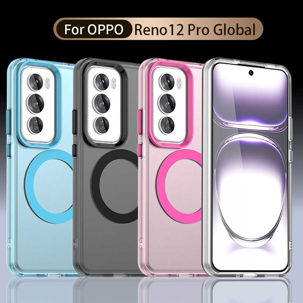 Magsafe Matte Phone Case For Oppo Reno12 Reno12 Pro 5G Protective Case Magnetic Wireless Charging Shockproof Back Cover