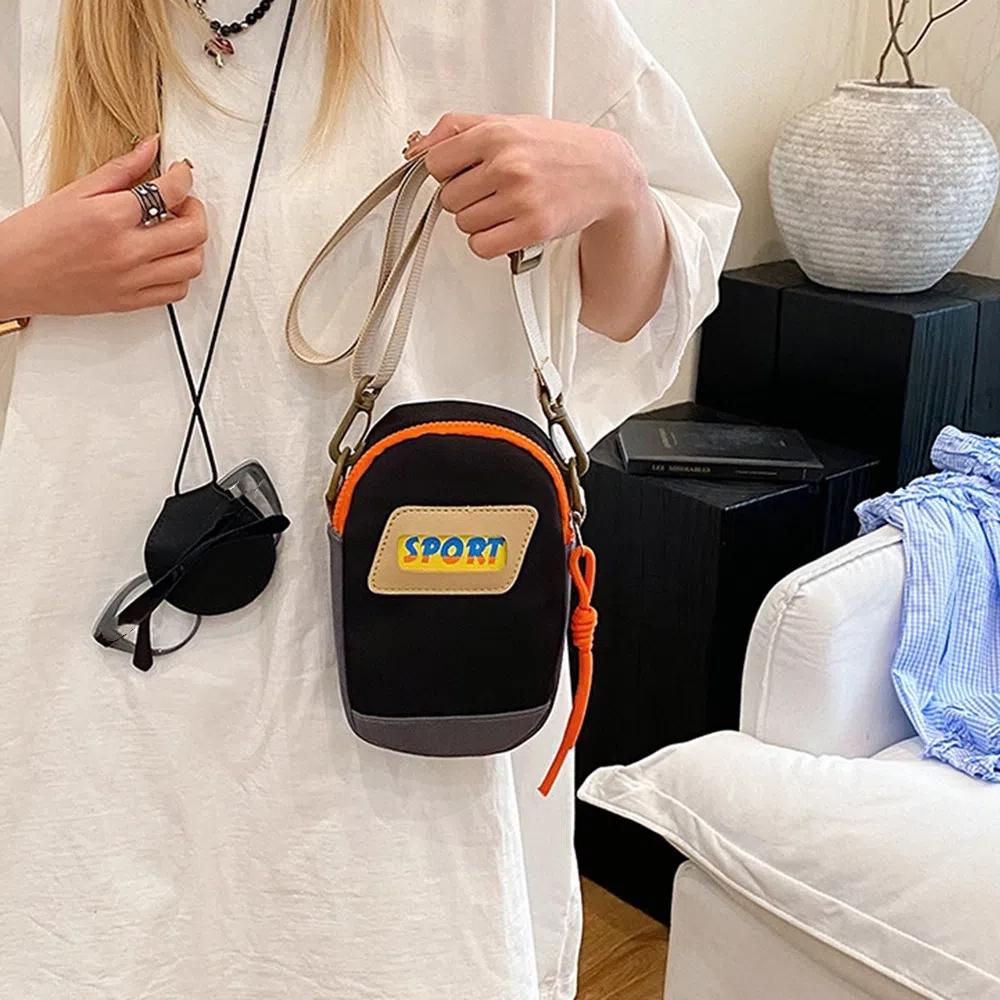 Casual Small Square Bag Large Capacity Mobile Phone Pouch Canvas Crossbody Bag  Travel