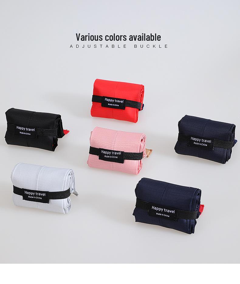 Eco-Friendly Foldable Shopping Bag: Large Capacity, Ultra-Light, Accordion Pleat Design with Hanging Buckle for Travel.