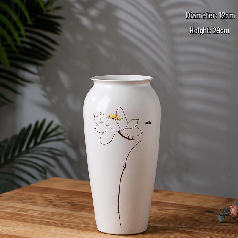 Modern Minimalist Flower Vase: Ceramic Hydroponic Decoration for Living Room & Foyer