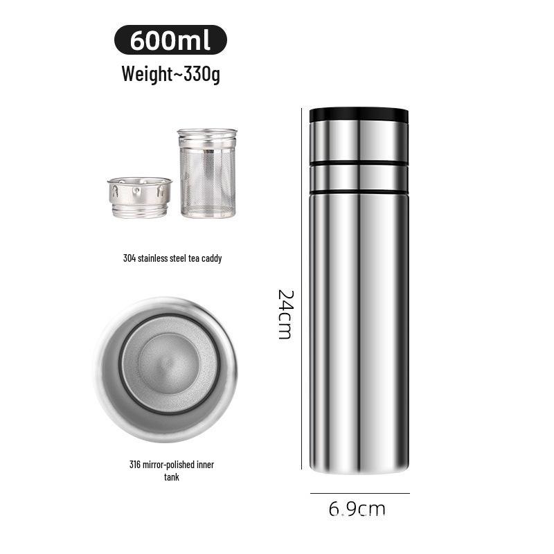 New 316 Stainless Steel Insulated Cup with Quick-Open Lid and Tea Separator