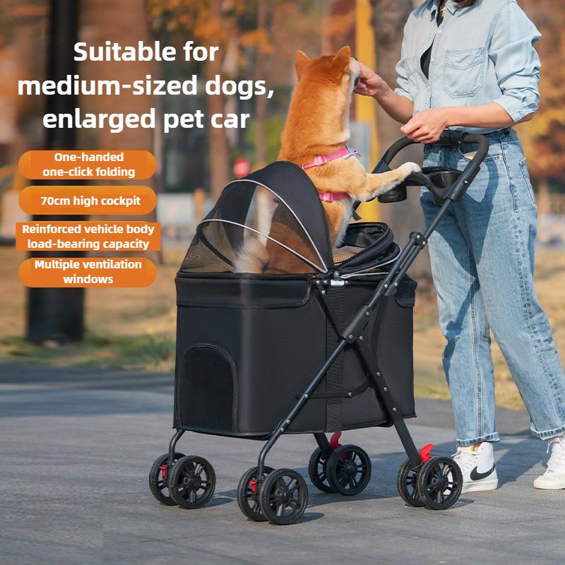 Outdoor Large Foldable Dog Pet Stroller Teddy Medium Luxury Dog Strollers Lightweight Cat Trolley with Wheel Pets Products