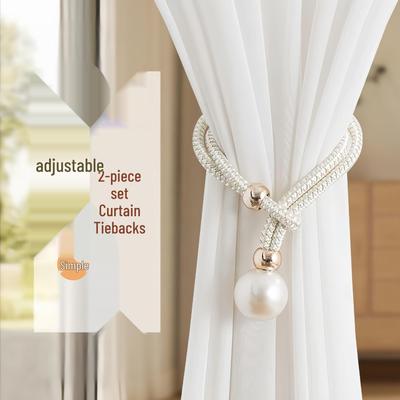 Large Pearl Rope Curtain Tiebacks – Pull-Type Accessory