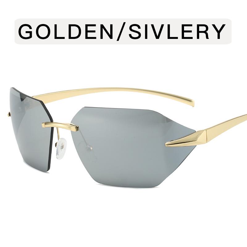 European American Style Sunglass Women Fashion Rimless Stylish Y2K Sun Glasses for Women Men Sunglass