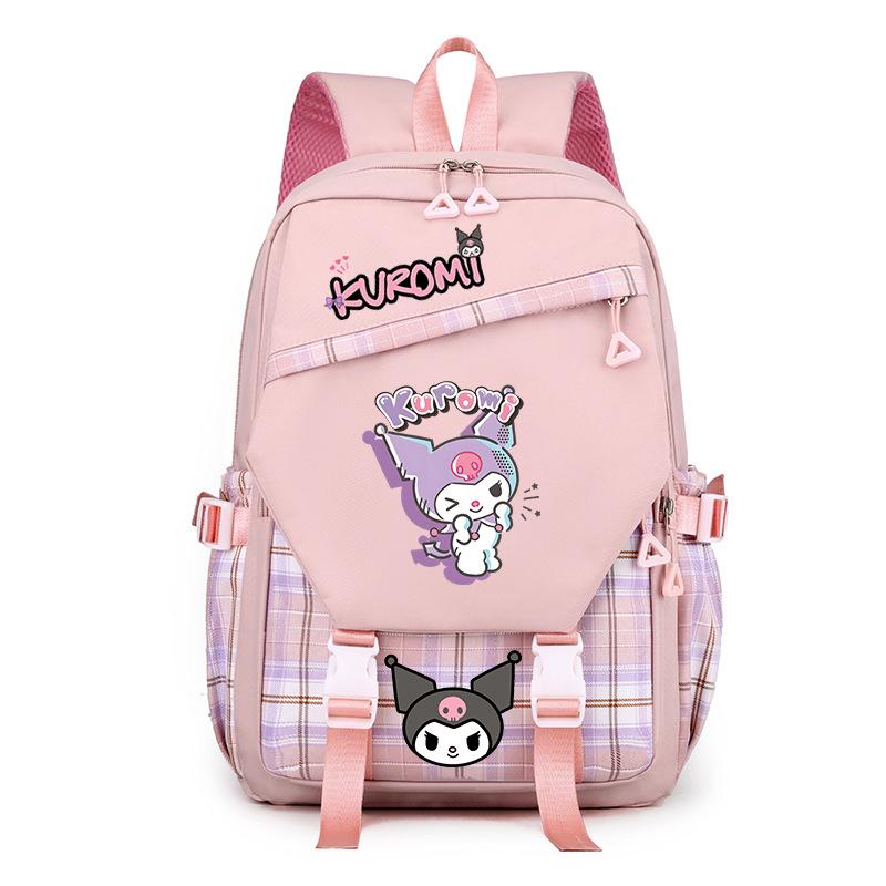 Cool Lomi Kuromi Backpack Student Schoolbag Anime Cartoon Print Junior High School High School Large Capacity Schoolbag