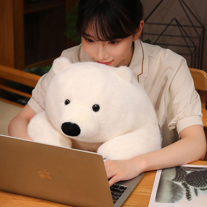 23–45 cm, kreativer Simulations-Cartoon-Eisbär-Rucksack, Plüschtier, weich ausgestopfte süße Tierpuppentasche für Mädchen und Kinder, Geburtstagsgeschenk