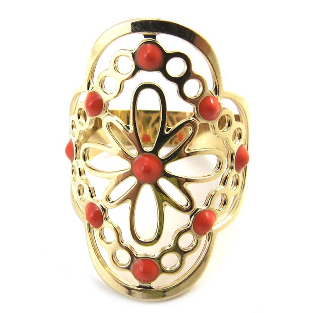 Gold Plated Ring 'Carmen' Golden Orange