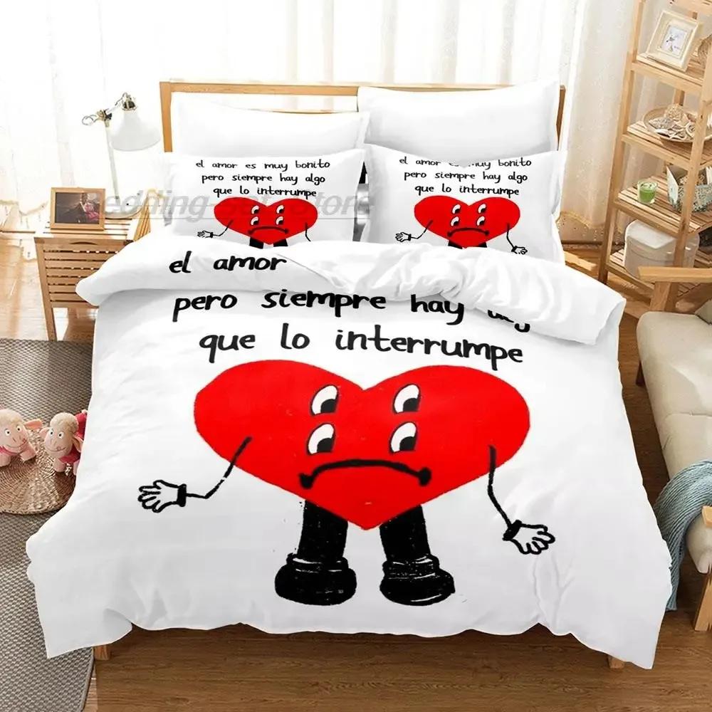 

Bad Bunny UN VERANO SIN TI Bedding Set Single Twin Full Queen King Size Bed Set Aldult Kid Bedroom Duvetcover Sets 3D Print 135x200cm