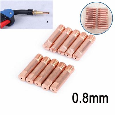 10 Stück MB15 (M6) MIG Schweißen Kontaktdüsen Schweißer Fülldraht 0,8 mm Länge 25 mm