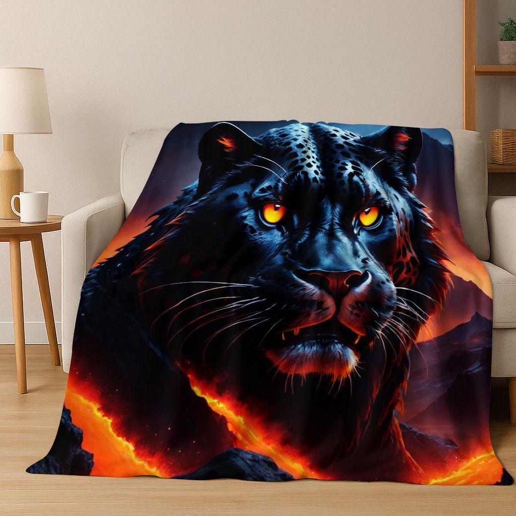 26 Style Wild Animal Leopard Cheetah Beast Cartoon Flannel Blanket,Cozy Soft Throw Blanket for Home Bedroom Bed Sofa Cover Kids