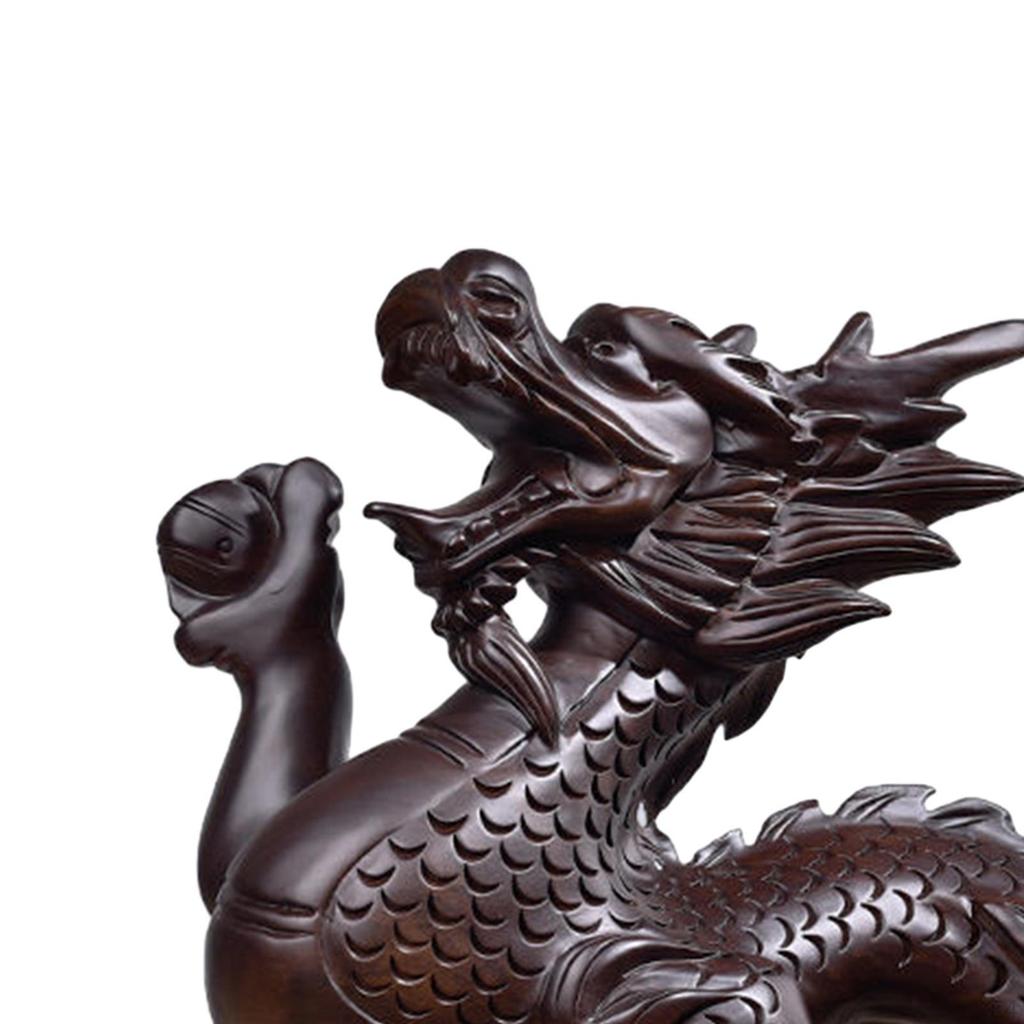 Hand-Carved Chinese Dragon Figurine Fengshui Ornament