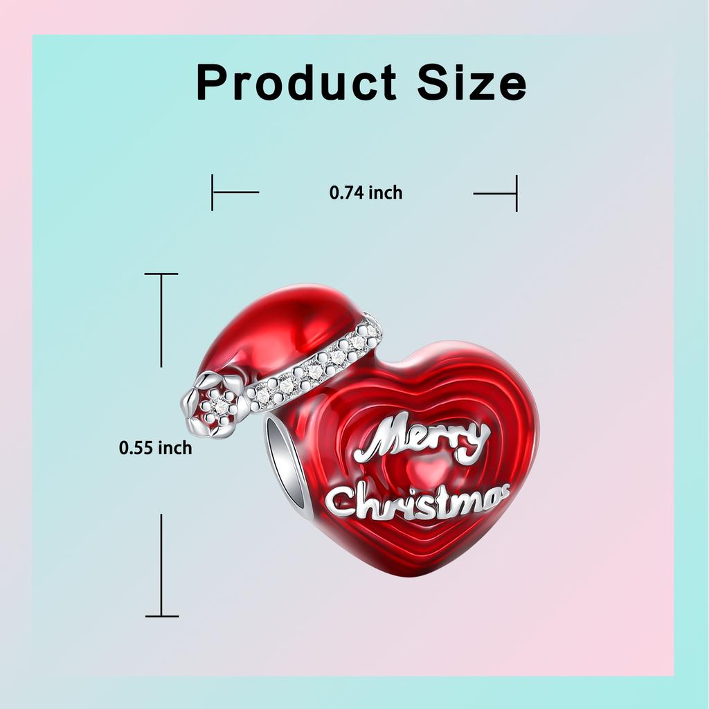 Prata 925 Casa de Natal Feliz Chapéu do Papai Noel Basto de Doce Pingente Compatível com Pulseiras de Pingentes Originais Joias DIY Femininas Presente