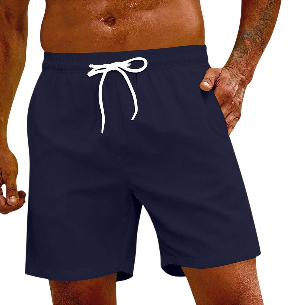 Men's Fashion Elastic Waist Drawstring Shorts Casual Pants