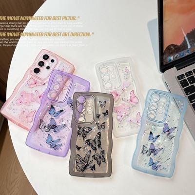 Epoxy Glitter Butterfly Phone Case for Samsung S25/S24U/S23FE/A56/A24/A23 - Fashionable Women's Design