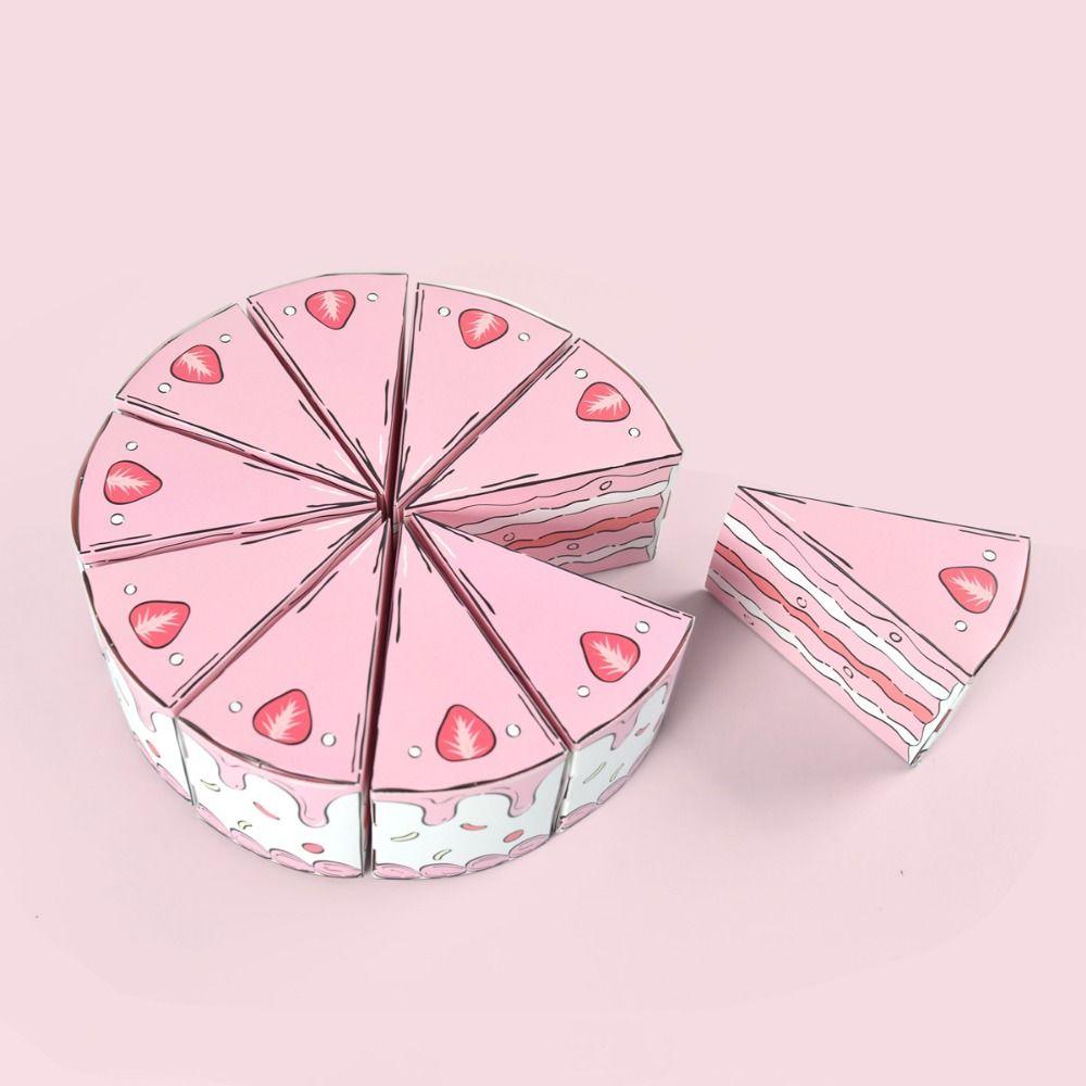 10 ks Vícebarevná trojúhelníková dárková krabička na dort Kreslená dárková balicí krabička Nová dárková krabička Stolní ozdoba