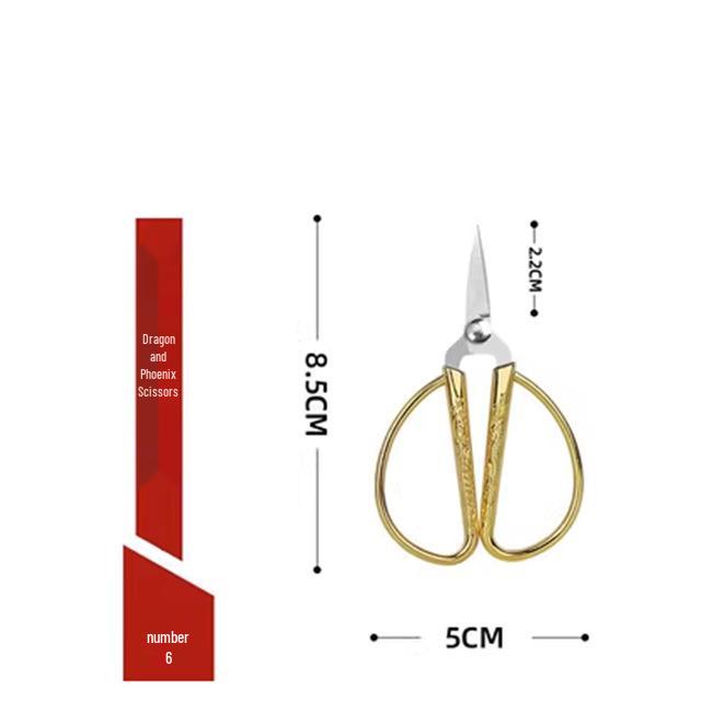 Golden Dragon & Phoenix Scissors for Wedding Celebration and Ribbon Cutting