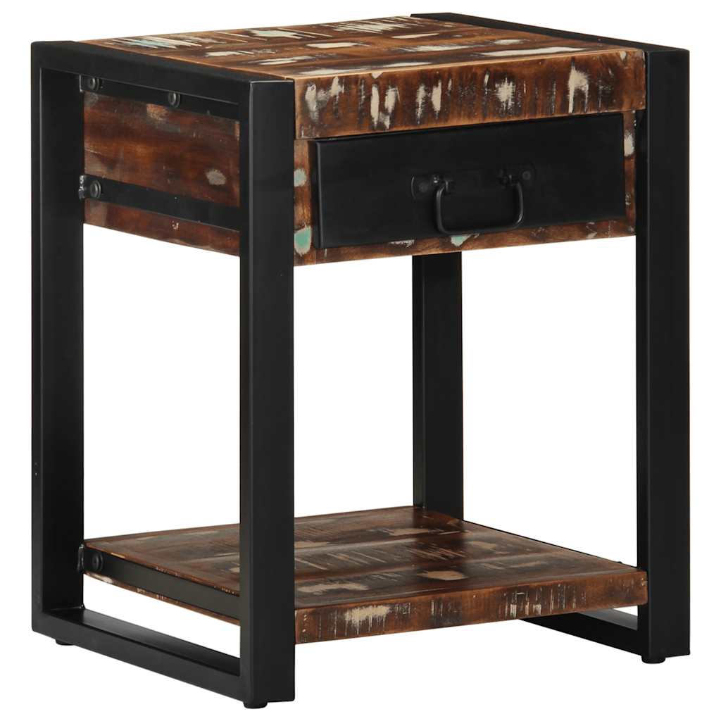 Side Table Multicolored 40 X 40 X 50 Cm Solid Reclaimed Wood