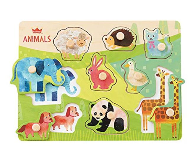Ed.Inter Wooden Puzzle Wooden Puzzle Friendly Animals