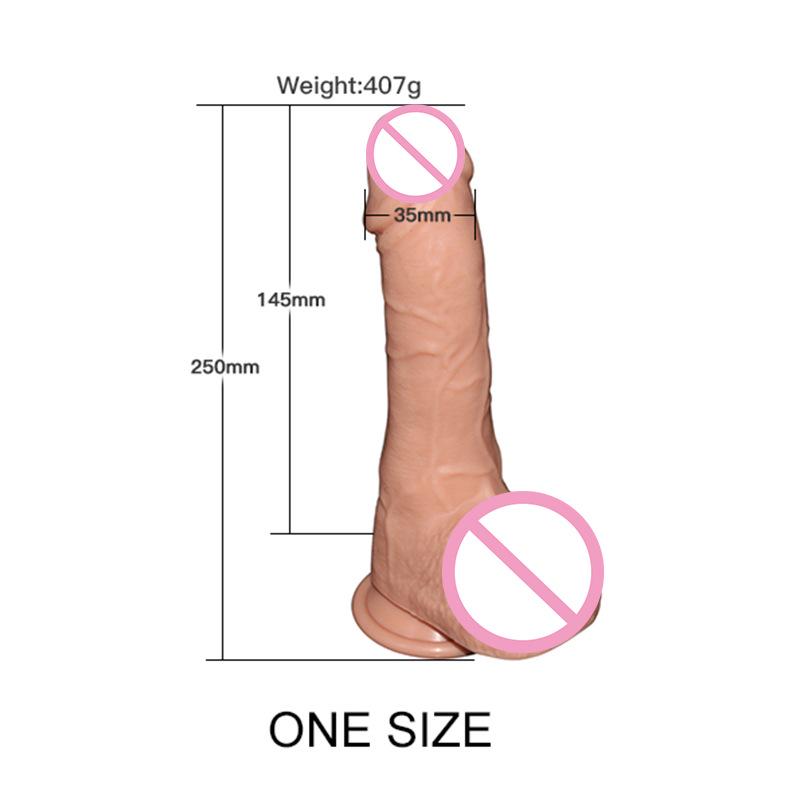Female Simulation Suction Cup Vibrator: Giant Thick Silicone Toy