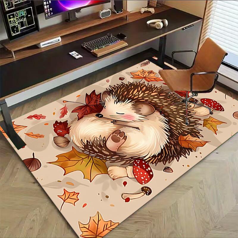 1PC Hedgehog, Autumn Extra Large Non Slip Floor carpet, Office, family, bedroom, Studio   Large Area Rug Indoor Rugs, , Vibrant Colors