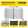 Double Folding Security Gate, 6-1/2' H X 12' W Folding Door Gate, Steel Accordion Security Gate, Flexible Expanding Security Gate, 360° Rolling