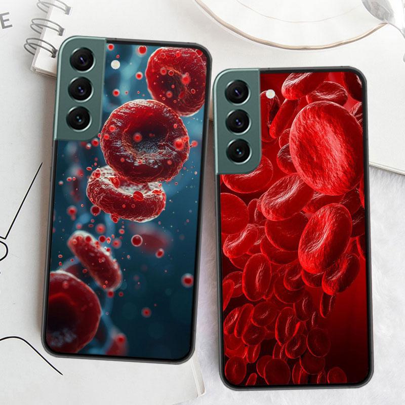 Blood Platelets Under Microscope Phone Case For Samsung Galaxy S22 S25 Ultra S21 S10 Plus S26 Edge S20 S23 S24 FE Cover Sili