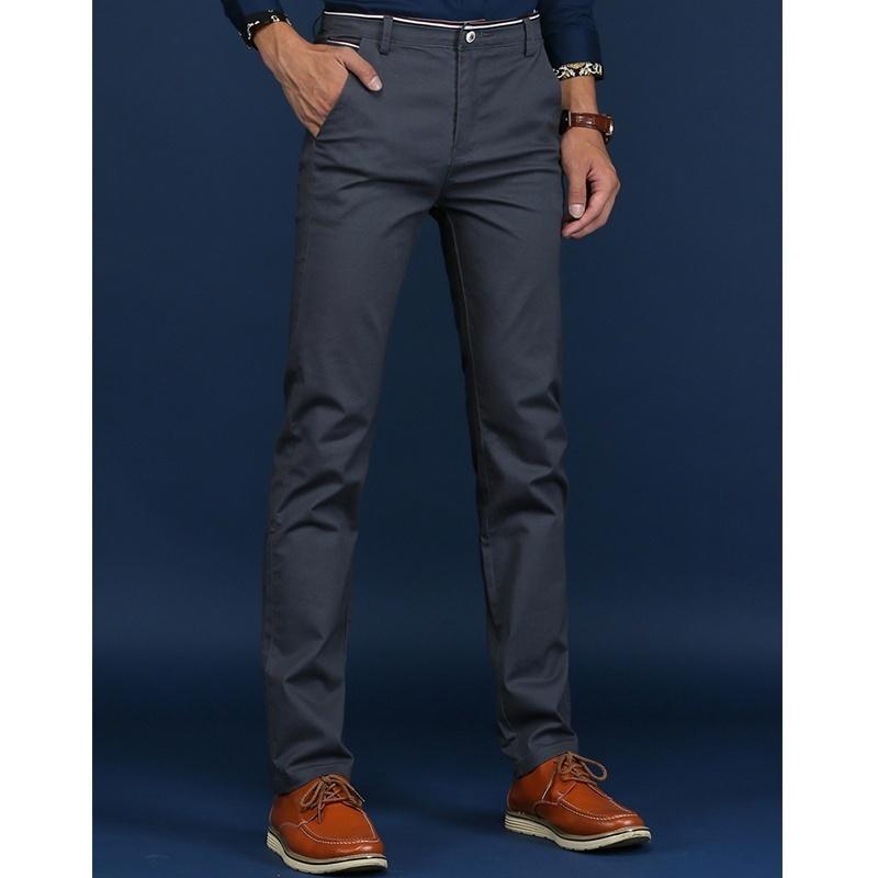28-38 Pánské ležérní kalhoty Módní kalhoty Jednobarevné Rovné kalhoty Kalhoty k business obleku