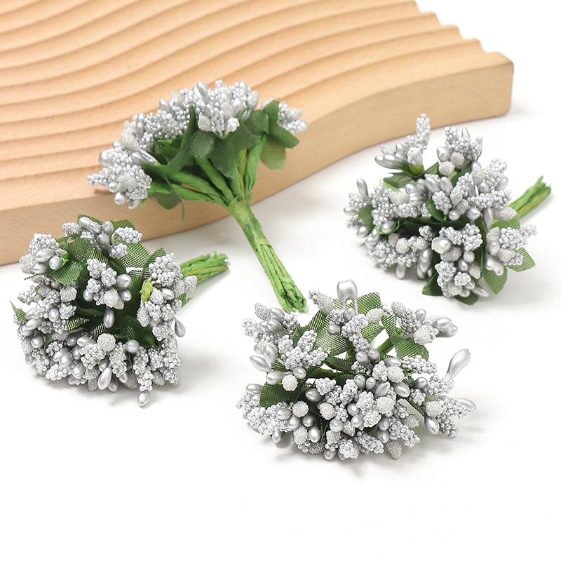Artificial Flowers Stamen Bouquet for Home Room Decor Wedding Marriage Decoration Garland Mother's Day Gift Scrapbook Accessory KTY
