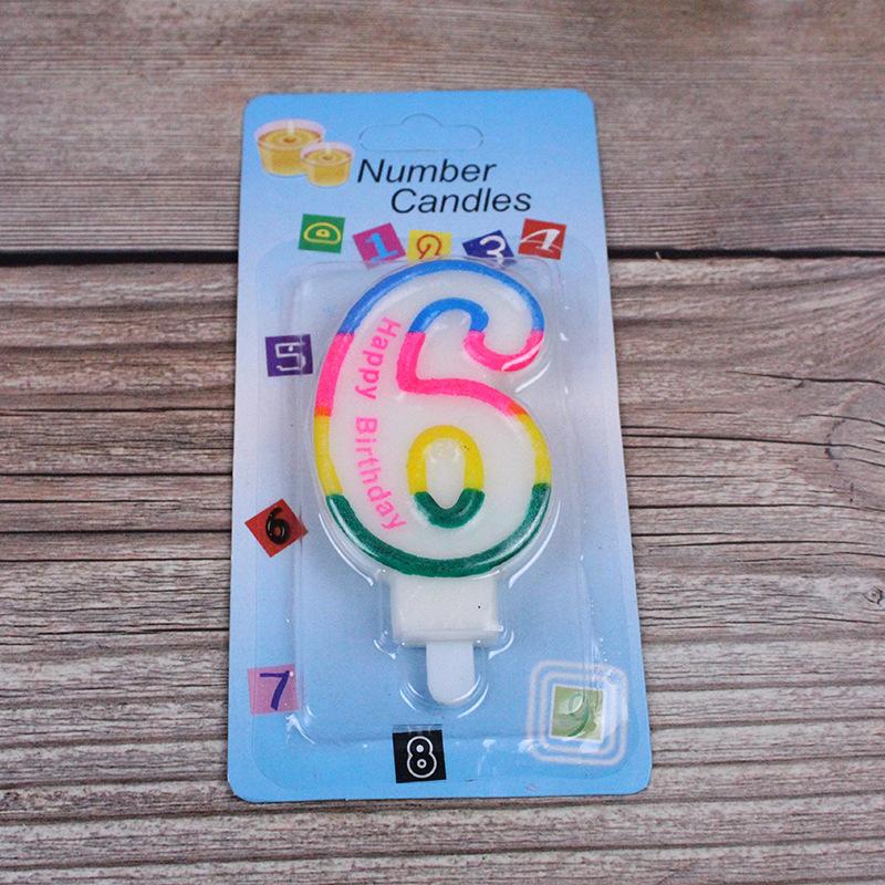 Large Number Candle 0-9 Children's 100th Birthday Candle Creative Cake Candle Colorful Candle