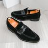 Fashion Brand Mens British Style Loafers Shoes Casual Slip-on Shoes Fashion Classic Round Toe Soft  Suede Leather Business Dating Shoes