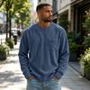 Men's Corduroy Long Sleeve Crewneck Top, Casual Athletic T-Shirt for Everyday Wear