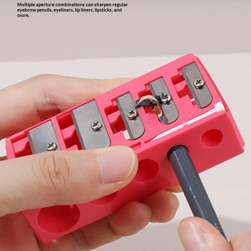 5 Holes Sharpener Multi-Functional Pencil Sharpener With Lid For Eyeliner Lipliner Pencils