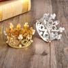 Itisyou Mini Crown Cake Topper Hair Ornament Hair Accessory, Gold and Silver, Set of 2