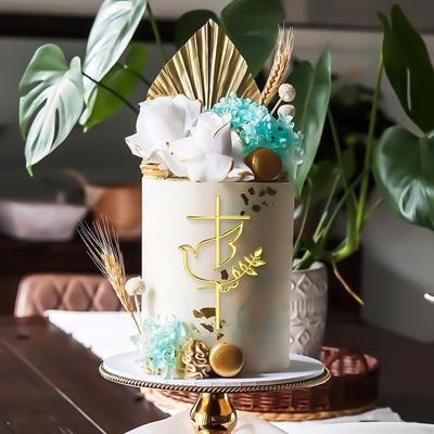 Baptism First Communion Cake Decoration Peace Dove Cake Topper Christening Acrylic Party Supplies Cake Decorating Tools