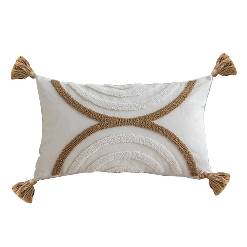 1PC LOZUJOJU Comfortable and Versatile Pillowcase Polyester Cotton Tufted Tassel Decorative Cushion Cover for Sofa Living Room Bedroom Home Decor