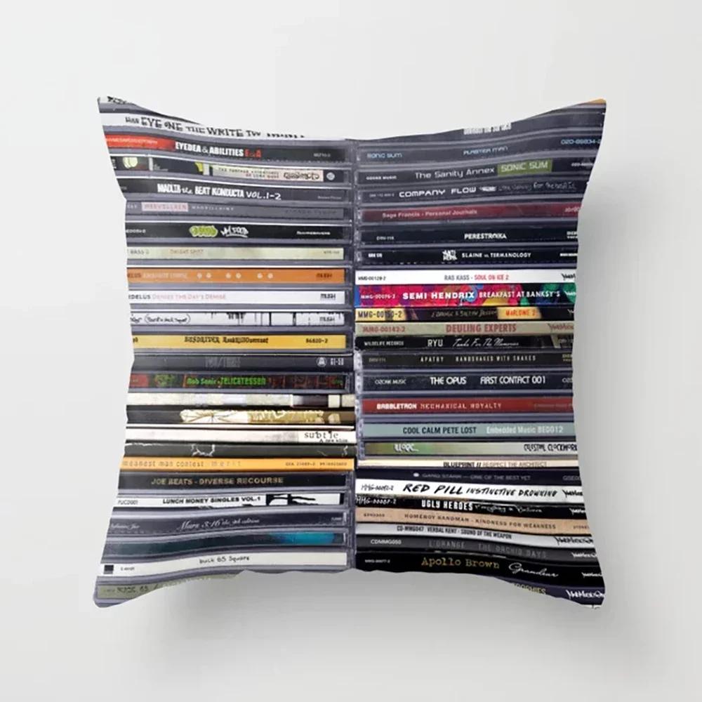 Stacked Magazine Printed Pattern Cushion Cover for Home Bedroom Living Room Sofa Decoration Square Pillow