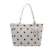 Women S Classic Polka Dot Canvas Tote Bag Large Capacity Shoulder Bag For Commute School