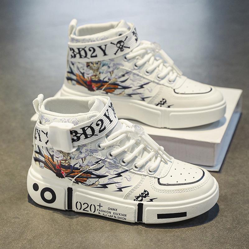 Boys board shoes 2025 autumn and winter 10 middle and older children's sports and leisure shoes 12 boys high-top street dance shoes 15 years old