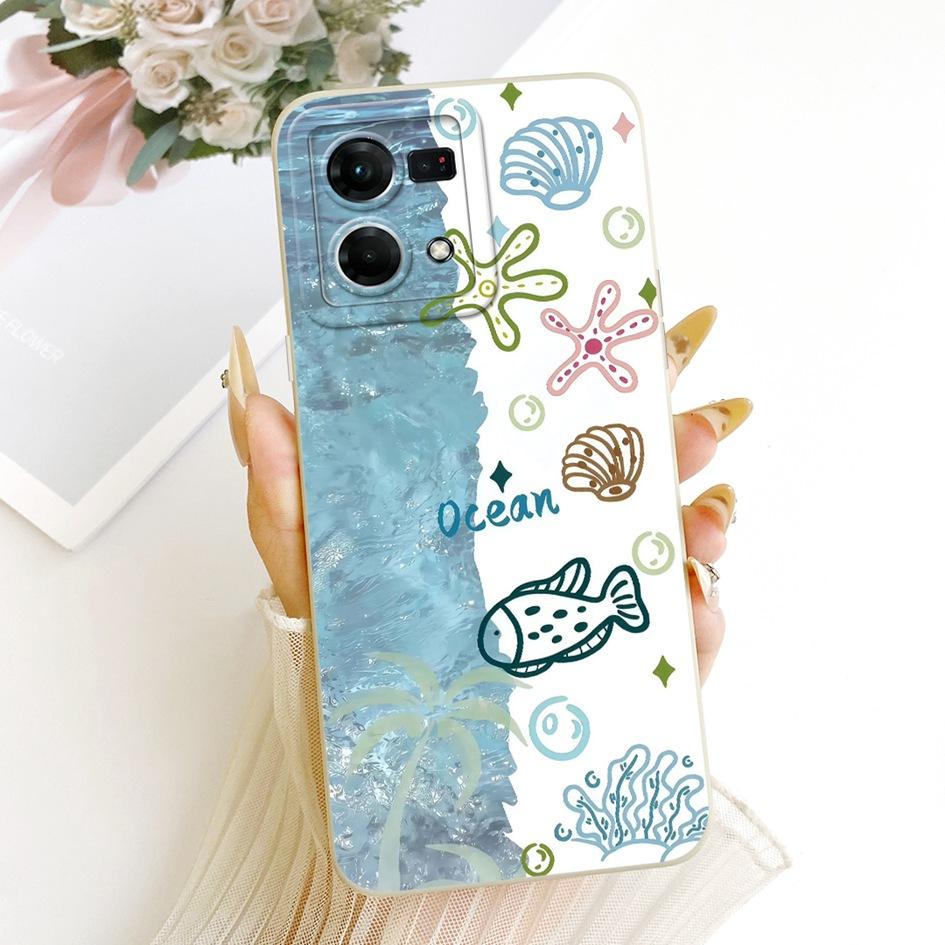 Case For OPPO Reno 7 8 4G Cover CPH2457 CPH2363 Lovely Cartoon Soft Silicone Matte Bumper For OPPO F21 Pro Cases F21s Pro Fundas