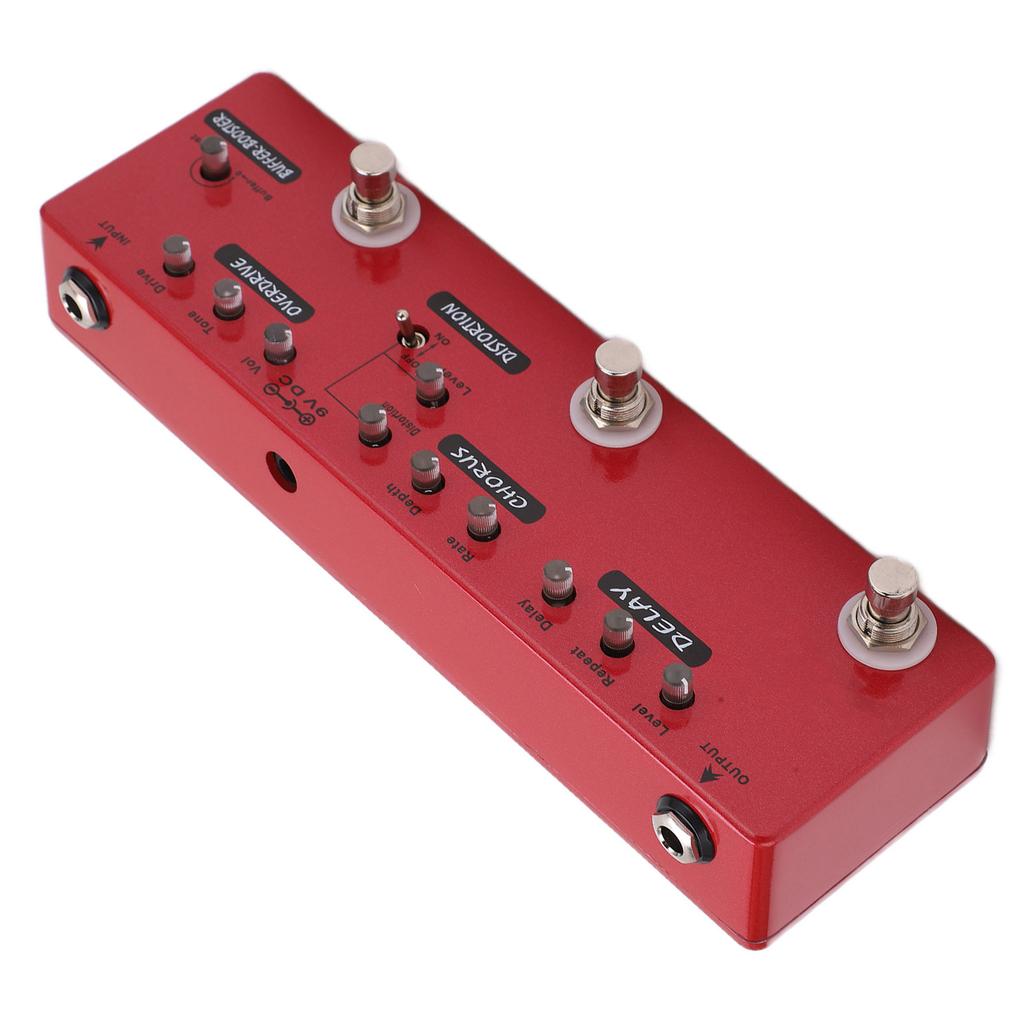 Gitarrenpedal Multieffekte Metall Allin1 True Bypass Buffer für E-Bass DC 9V