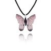 Cute Colorful Butterfly Necklace For Women Girls Natural Real Leaf Cut Butterflies Shape Aesthetic Rope Pendant Necklace Jewelry