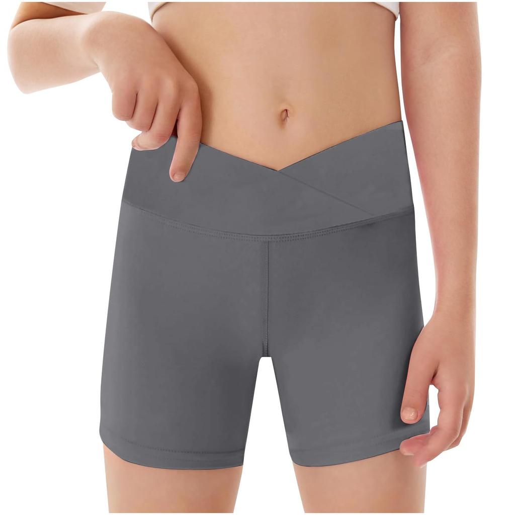 Children's Solid Color Yoga Shorts Tight Fitness Sports Fashion Three-point Pants Hot Pants