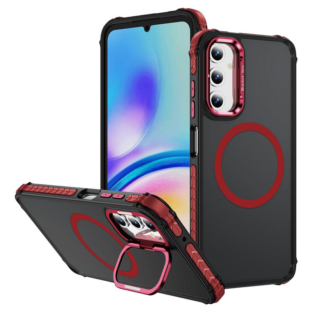 For Samsung Galaxy A25 5G (Global) (161mm) Case with Lens Kickstand Matte Back Cover Magnetic Case