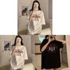 Summer Korean Style Loose Fit Letter Print T Shirt For Women Casual Wear