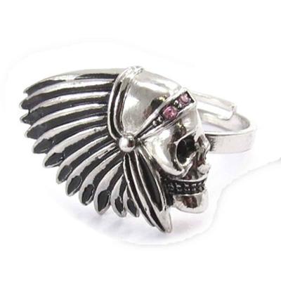 [J8059] - Silver Pink 'Sioux' Ring